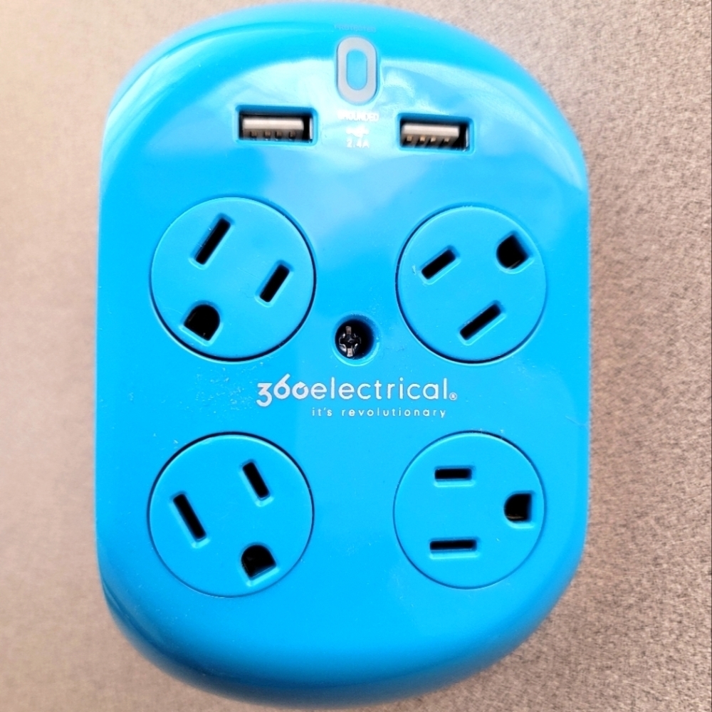Surge Protector with‎ 4 Rotating Outlets and 2 USB Ports Revolve